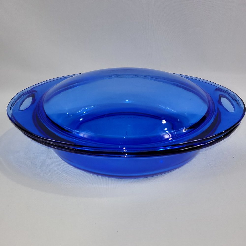 Anchor Hocking Vintage 2 Litre Cobalt Blue Casserole Baking Dish